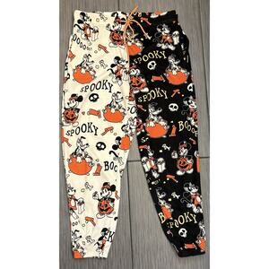 Disney Mickey Mouse Women’s Two Tone Halloween Jogger Pajama Pants Size Small